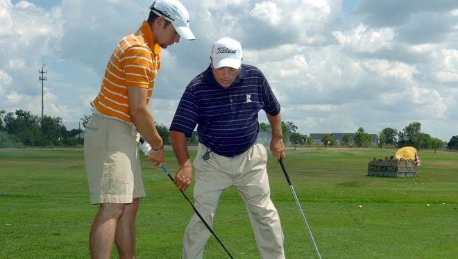 Golfer making a confident golf shot