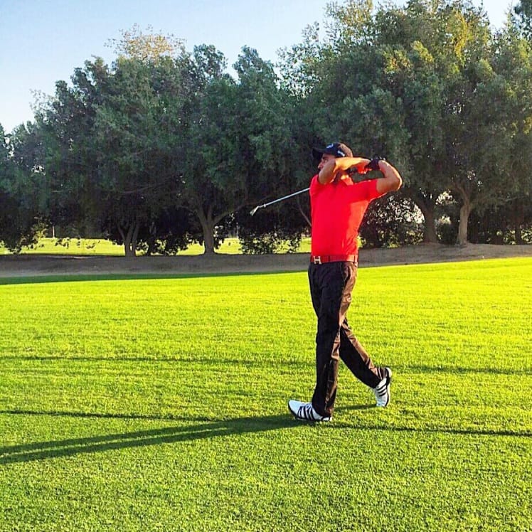 Professional golf coaching session